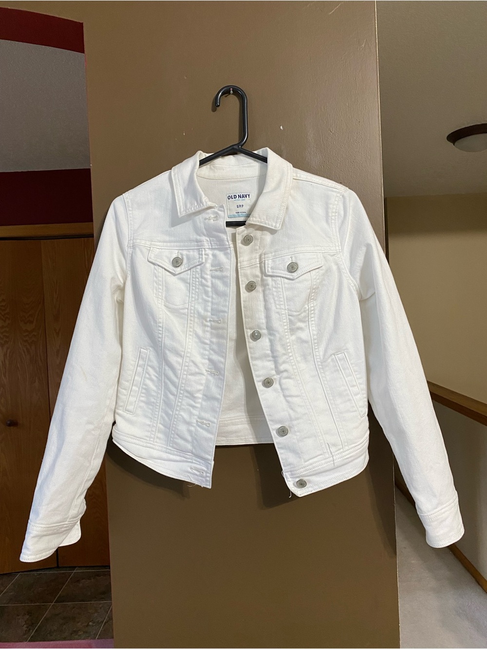 Old Navy White Denim Jacket with Button-Front